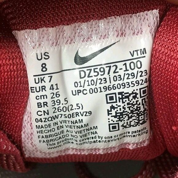 Nike Air Zoom Pegasus 40 Mens Size 8 White Red Athletic Running Shoes Sneakers main image 13